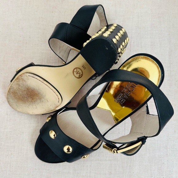 MICHAEL Michael Kors LINDEN Studded Chunky High Heel Sandals pumps - Picture 6 of 6